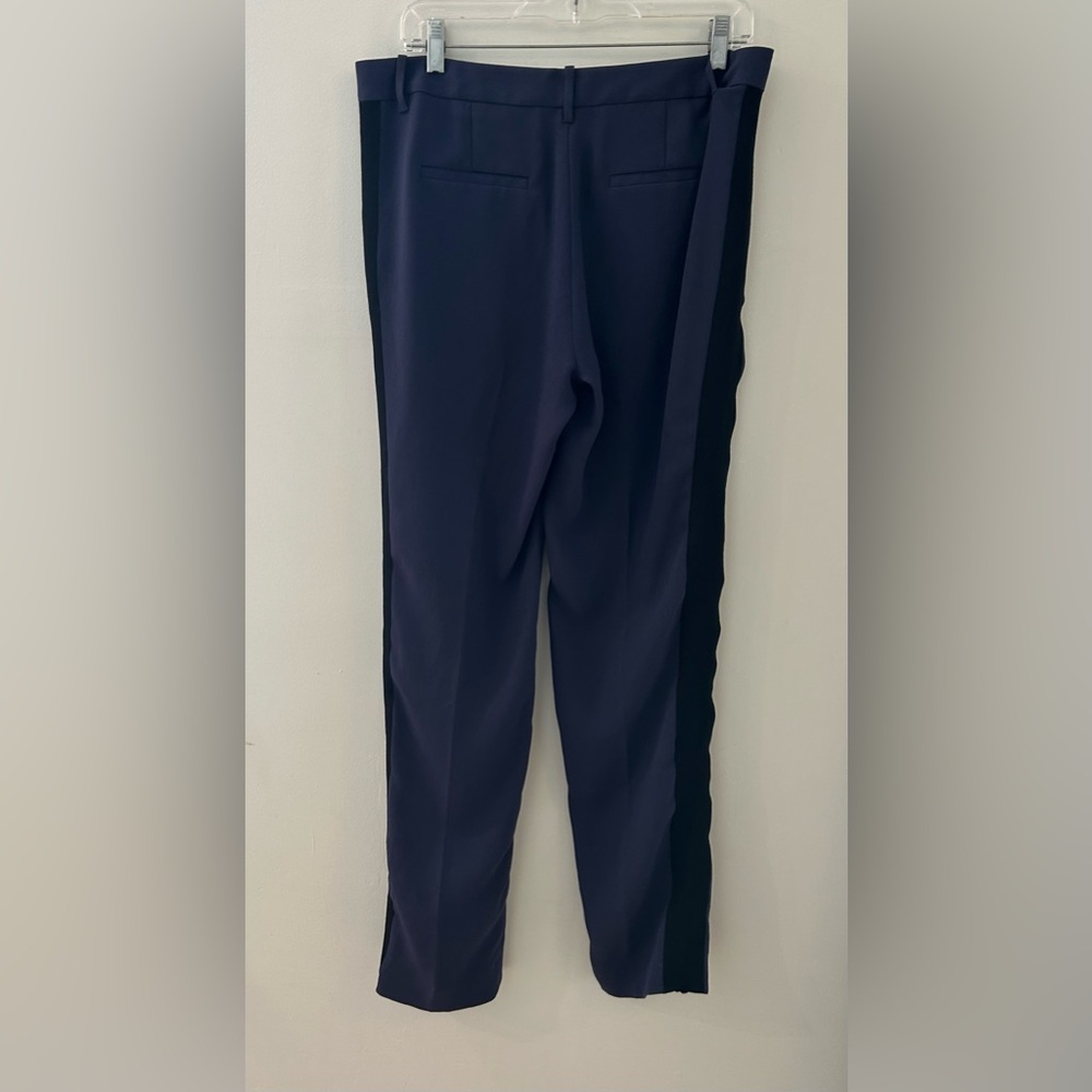 Rebecca Taylor navy blue with tuxedo stripe dress pant size 8 - Picture 4 of 4